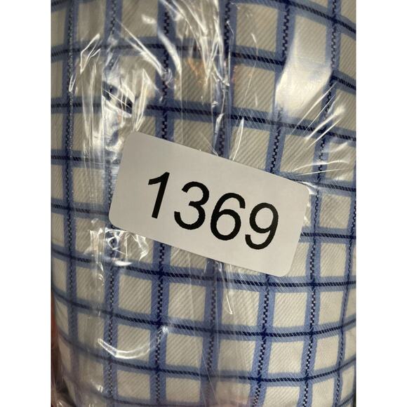 Neiman Marcus Dress Shirt Men's 16 36/37 Blue Check Long Sleeve Trim Fit - Picture 7 of 7